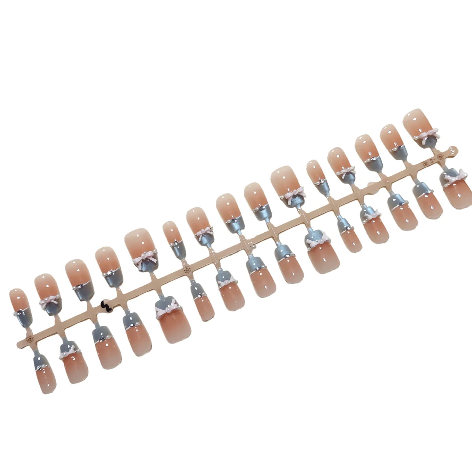 블루 크리스탈 핑크 나비 캣아이 프렌치 팁 붙이는 네일