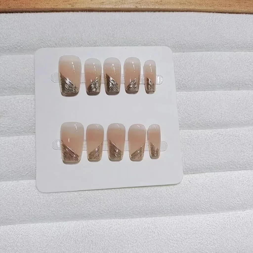 대각선 프렌치 팁 붙이는 네일 쇼트 스퀘어 10개입